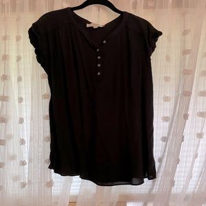 Black, long crop T shirt from Loft.